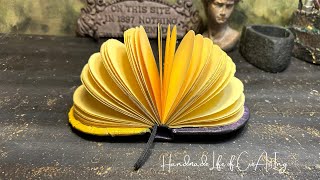 Bookbinding leather journal | DIY unique shape book | ASMR  bookbinding | Paper craft idea