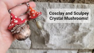 Sculpting Crystal Mushrooms from CosClay and Sculpey!