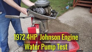 1972 Johnson 4hp Outboard Water Pump Test