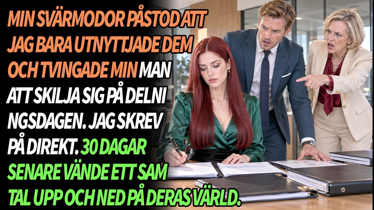 Jag stod utanför svärmors vardagsrumsdörr när jag hörde henne säga: "Antingen hon eller företaget." Hennes röst skar genom morgonljuset, och den där förseningen med Majas presentationspärm höll på...