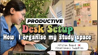 ??‍?[My PRODUCTIVE STUDY SPACE] |Indian Desk Tour 2021+ How I organise my Desk