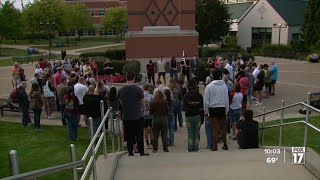 Local students hold vigil for Charlie Kirk after Utah shooting death