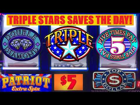 Nice hit on Triple Stars! 5 Times Pay + Patriot Extra Spins + Top Dollar slots and more!