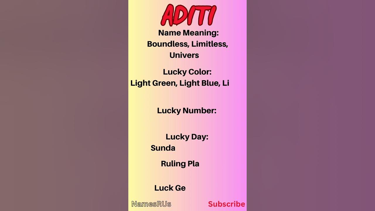 Aditi Name Meaning shorts namemeaning aditi YouTube