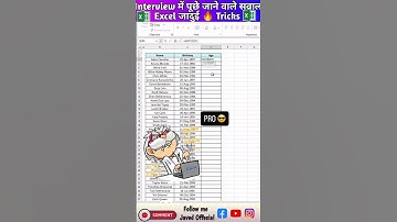 Calculate age in excel 🤔 #excel #edexcel #exceltips #new #tricks #shorts #popular #subscribe #tricks