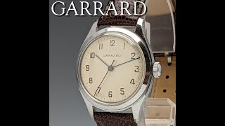 1970年頃 英国ヴィンテージ ガラード センターセコンド 機械式腕時計 ブラウンベルト