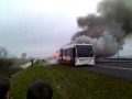 schoolbus in brand