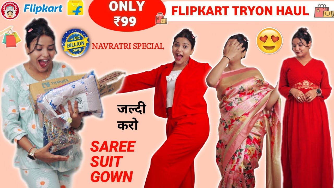 😍 Flipkart Navratri Special Haul Video In Budget Flipkart Tryon