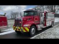 NPFD Tanker 2104 arriving on scene of a residential structure fire