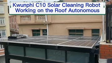 Completely Autonomous Solar Cleaning Robot Kwunphi C10 Working on The Roof Panels without Remoter