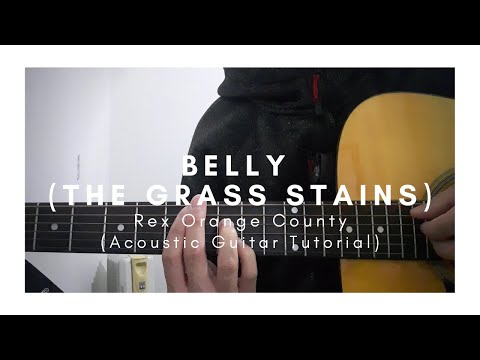 DETAILED Acoustic Guitar Tutorial - BELLY (THE GRASS STAINS) by REX ORANGE COUNTY
