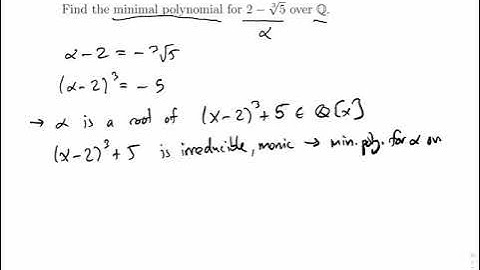 Polynomials: Finding the Minimal Polynomial of an Algebraic Element