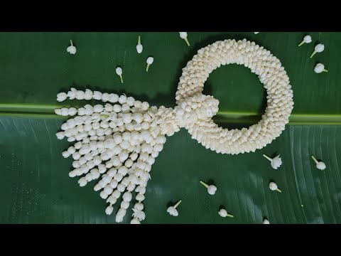 วิธีร้อยมาลัยดอกมะล้วน // How to make jasmine flower garland