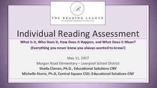 Reading League Event - May 11, 2017 Individual Reading Assessment