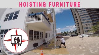 HOISTING BUFFET OVER BALCONY. PROS AT WORK IN MIAMI, FLORIDA #hoisting #hoistingoverbalcony by help2move 340 views 2 years ago 2 minutes, 19 seconds