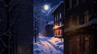 Winter Night Walk ❄️ ASMR Ambience #shots #relaxing #snow