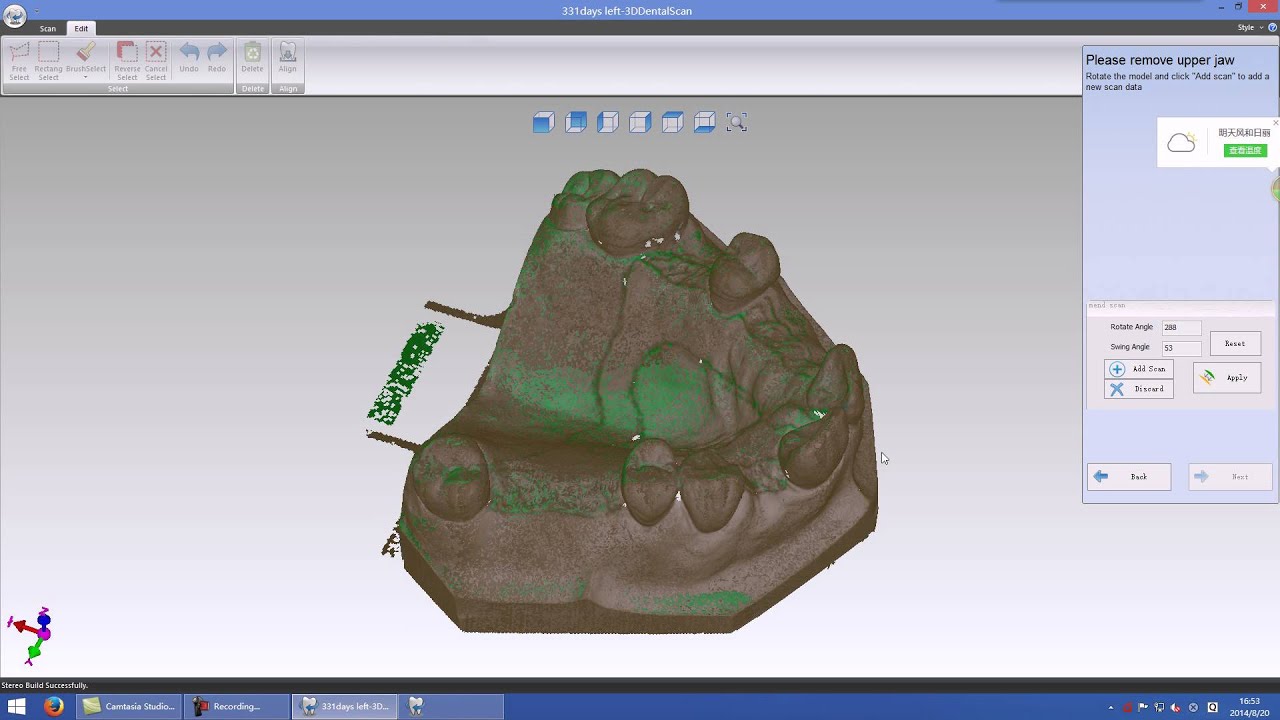 cad/cam dental scanner color/texture scanning demo video from Shining ...