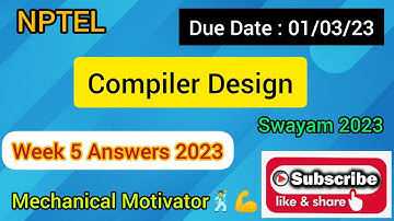 Compiler Design | Week 5 Quiz | Assignment 5 Solution | NPTEL | SWAYAM 2023