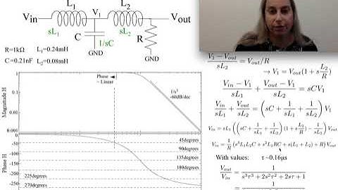 An L, R, C circuit for a 3rd order Butterworth Filter
