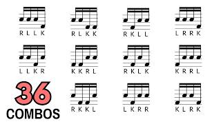 Every 4-Note Combo of Right, Left & Kick to Build Your Drumming Chops 🥁💪
