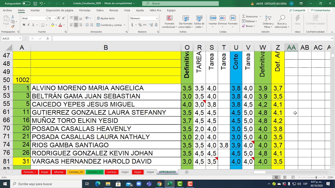 Notas Definitivas YouTube