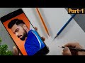 How to draw virat kohli  outline drawing tutorial part1