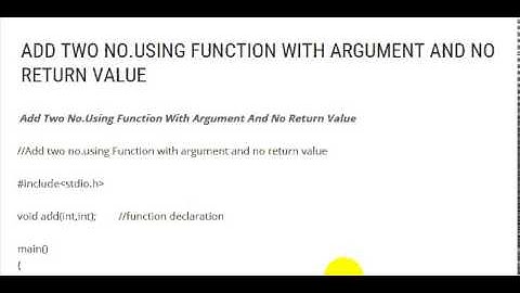 ADD TWO NO USING FUNCTION WITH ARGUMENT AND NO RETURN VALUE
