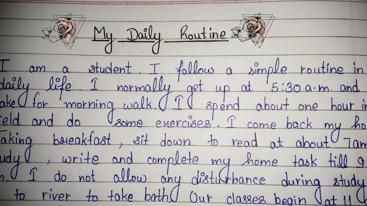 daily routine essay for class 4