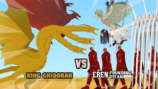 King Ghidorah Vs Eren Founding Titan Titan Animation