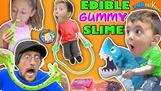 EDIBLE GUMMY SLIME JUMP ROPE w  SHARK BOARD GAME FAMILY NIGHT FUNnel Vision Vlog screenshot 5