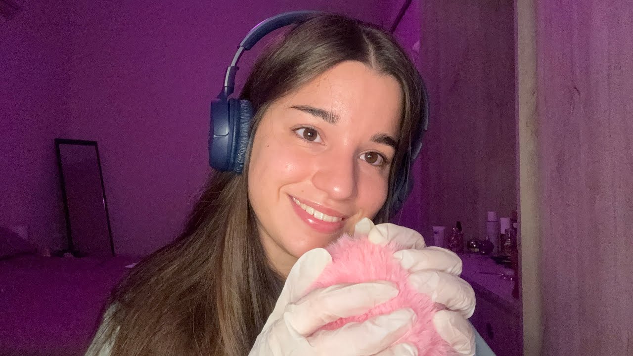 ASMR MASAJE CRANEAL ~ mouth sounds, guantes de latex, susurros - YouTube