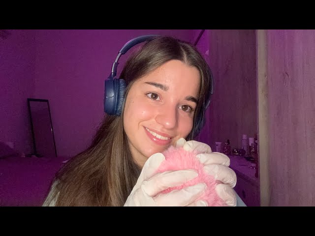 ASMR MASAJE CRANEAL ~ mouth sounds, guantes de latex, susurros