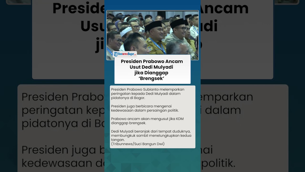 BERI PERINGATAN, Prabowo Ancam Dedi Mulyadi jika Dianggap Brengsek, Ini Respons sang Gubernur