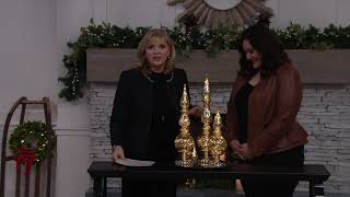 Set of 3 Illuminated Shatterproof Finials by Valerie on QVC