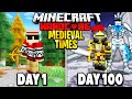 I Survived 100 Days in the Medieval Times on Hardcore Minecraft.. Here's What Happened