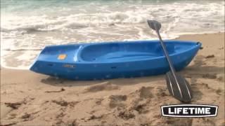 Lifetime Wave Youth Kayaks Demo in orange, blue, pink, green, and yellow