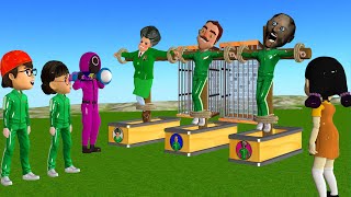Scary Teacher 3D vs Squid Game Challenge to Remove Honeycomb Candy Shape to Escape from Iron Cage