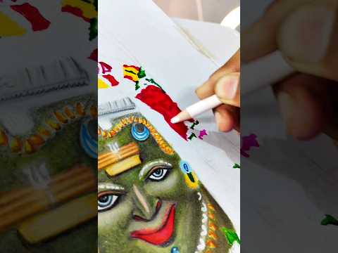 Don't scroll⚠️ Without commenting "jai shree mahakal"🔱 #shortsfeed #mahadevdrawing #viralshort