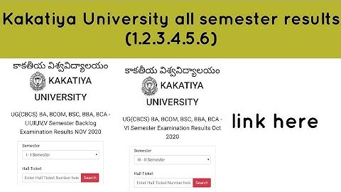 Kakatiya University all semester results (12.3.4.5.6) all released check now