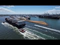Melbourne Port, Seaspan Hamburg coming into Port. #melbourne #ship #dronephotography #cargo 