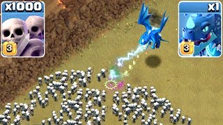 1000 هيكل عظمي ضد التنين الكهربائي - Clash Of Clans - لعب جماعي حاشد 2018! screenshot 5