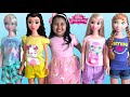 Disney Princess Dolls Playing Dress Up | Halloween Costumes and Toys