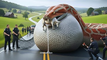 Courageous Rescue Team Fights Giant Python to Rescue Innocent Cow