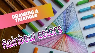 zentangle art: Drawing rainbow triangle