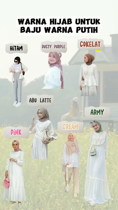 Tips pasangan hijab baju warna putih #hijab #tips #short #shorts