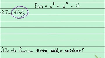 130 FER #07 - Find f(-x)  Even Odd Neither