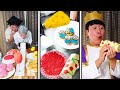 Ice cream challenge! Pink and yellow dessert mukbang