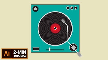 Flat Design Vinyl Record Player - Illustrator Tutorial