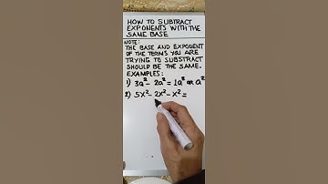 HOW TO SUBTRACT EXPONENTS WITH THE SAME BASE #subtract #shorts #maths #math #howto
