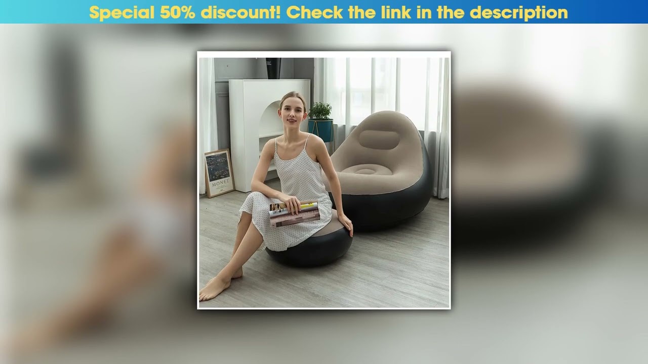 Best Seller Inflatable Lounge Chair for Adults, Folding Portable Lazy Sofa with Foot Stool ,Air Cou